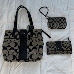 Coach 3 pieces black and gray set